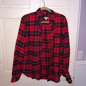 Red Merona button up flannel shirt size large